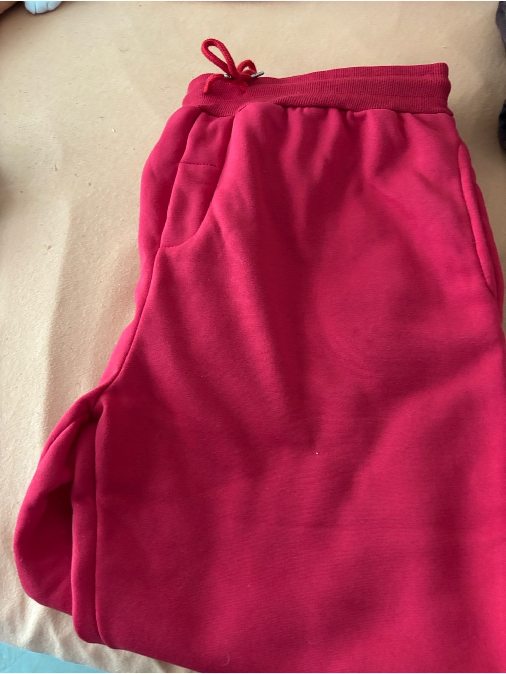 Cozy Red Drawstring Sweatpants